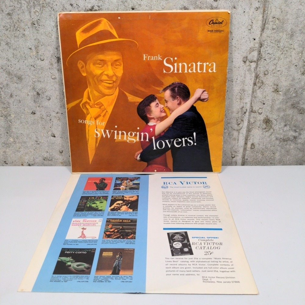Frank Sinatra Songs for Swingin' Lovers Vinyl LP Capitol W-653 VTG 1956 Mono VG+